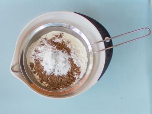 dry ingredients for making health bread sifted together