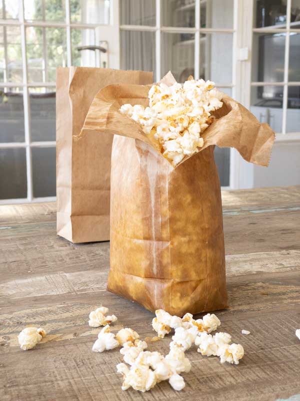 brown bags for microwave popcorn